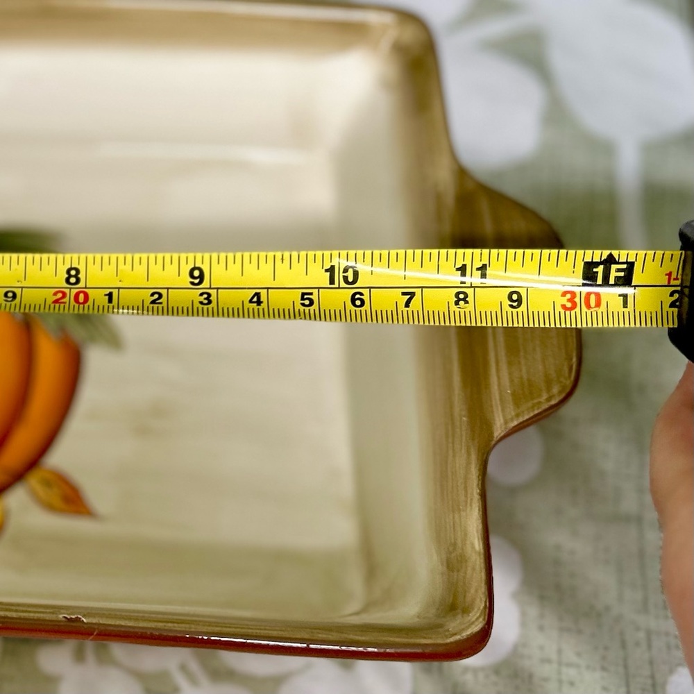 Fall Autumn Ceramic Pumpkin Kitchen Loaf Pan Bakeware Dish - Picture 6 of 6